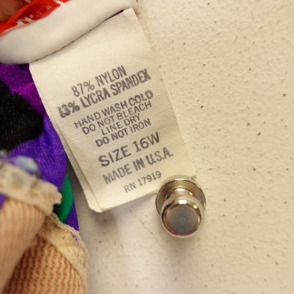 Vintage MAXINE OF HOLLYWOOD Swim dress 16 XL One Piece Purple Black Made in USA - Picture 12 of 12